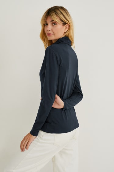 Women - Multipack of 2 - polo neck top - dark blue / white