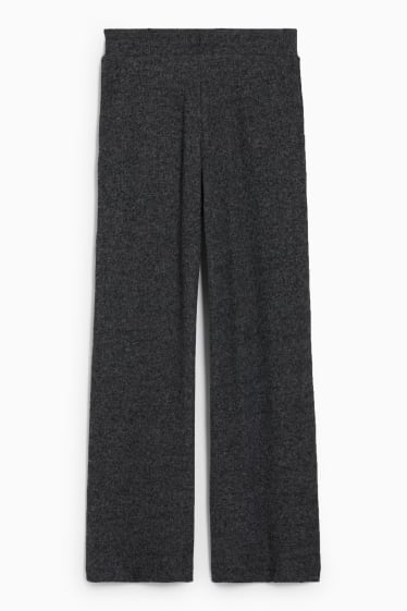 Femmes - Pantalon en maille - regular fit - gris foncé