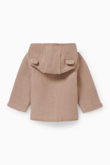 Bébés - Gilet en maille à capuche pour bébé - beige