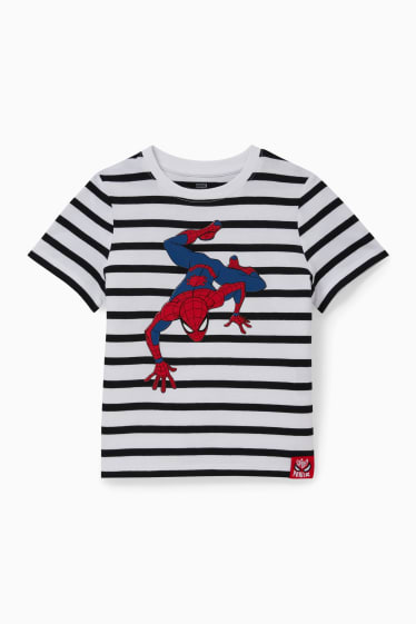 Kinderen - Spider-Man - T-shirt - gestreept - wit