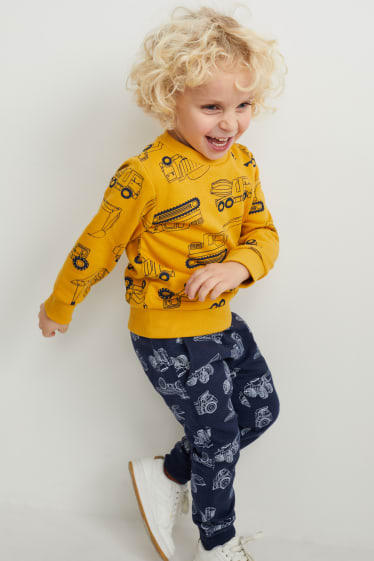 Kinderen - Set van 2 - sweatshirt en hoodie - donkerblauw