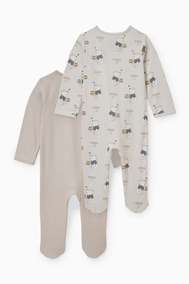 Babies - Multipack of 2 - Winnie the Pooh - baby sleepsuit - beige