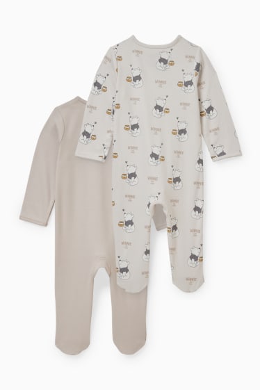 Unisex - Set van 2 - Winnie de Poeh - baby-pyjama - beige
