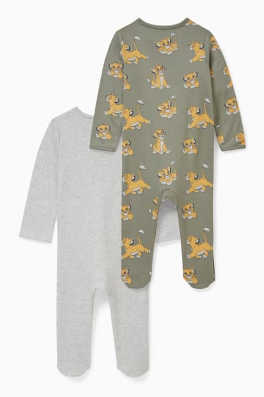 Babies - Multipack of 2 - The Lion King - baby sleepsuit - light gray-melange