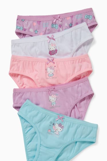 Enfants filles - Lot de 7 - Hello Kitty - culottes - violet clair