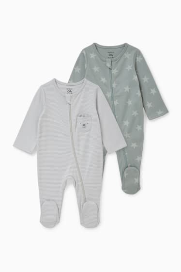 Babys - Set van 2 - baby-pyjama - mintgroen
