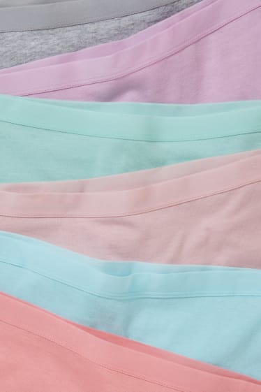 Enfants filles - Lot de 10 - caleçons - rose / turquoise