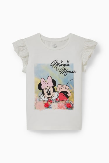 Kinder - Minnie Maus - Kurzarmshirt - cremeweiß