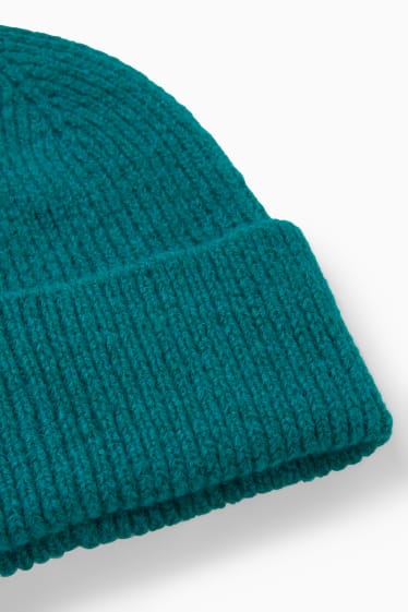 Women - Knitted hat - dark green