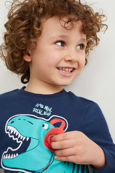 Enfants - Dinosaure - sweat - bleu foncé