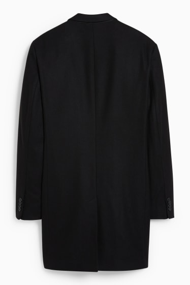 Herren - Mantel - Schurwoll-Mix - schwarz