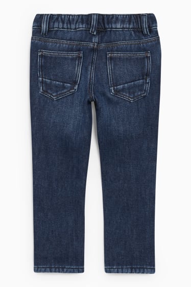 Dzieci - Slim jeans - ciepłe dżinsy - dżins-ciemnoniebieski