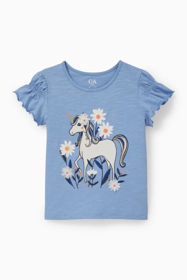 Enfants filles - Licorne - T-shirt - bleu