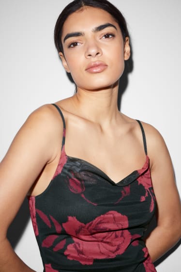 Damen - CLOCKHOUSE - Figurbetontes Kleid - geblümt - schwarz