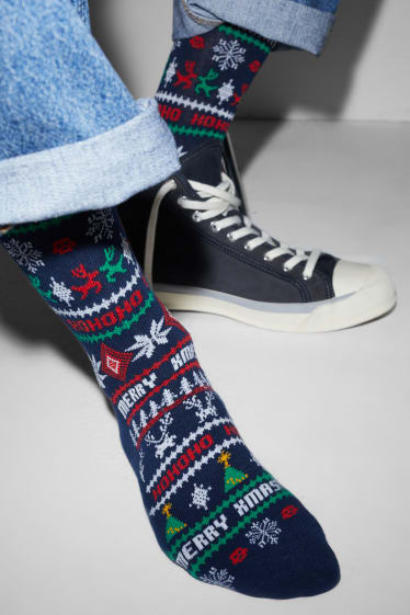 Men - CLOCKHOUSE - multipack of 2 - Christmas socks with motif - dark blue