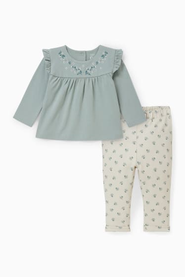 Baby Mädchen - Baby-Outfit - 2 teilig - hellgrün