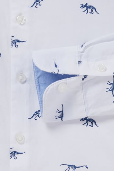 Bambini - Dinosauri - camicia - bianco