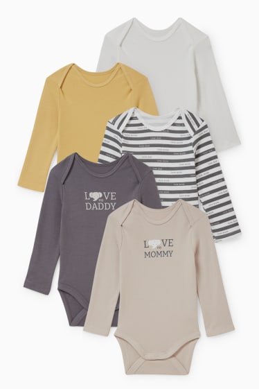 Unisex - Set van 5 - rompertje - crème wit