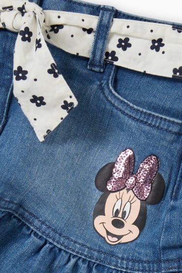 Kinderen: meisjes - Minnie Mouse - spijkerrokje - jeansblauw