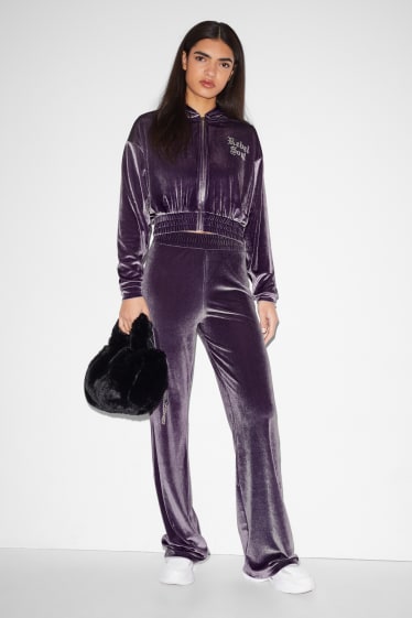 Femmes - CLOCKHOUSE - pantalon de jogging en velours - violet