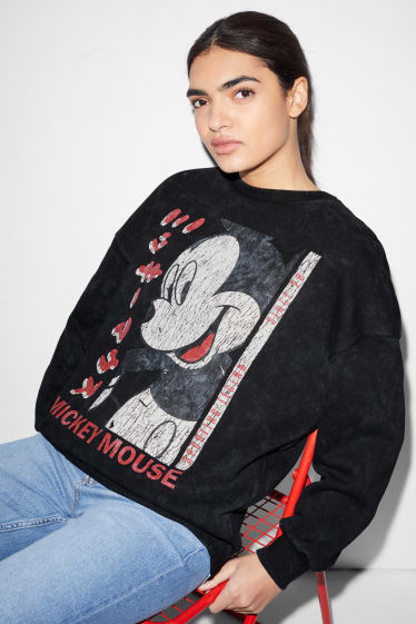 Dames - CLOCKHOUSE - sweatshirt - Mickey Mouse - grijs