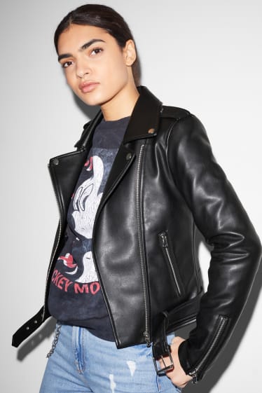 Teens & young adults - CLOCKHOUSE - biker jacket - faux leather - black