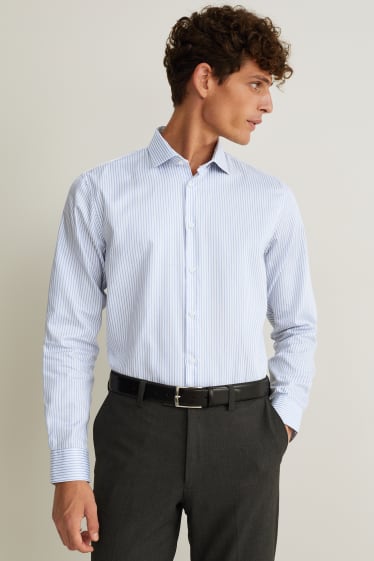 Hommes - Chemise de bureau - regular fit - col cutaway - facile à repasser - bleu clair