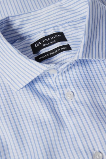 Men - Business shirt - regular fit - cutaway collar - easy-iron - light blue