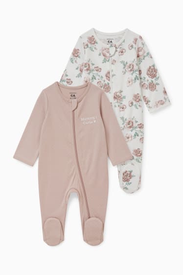 Babies - Multipack of 2 - baby sleepsuit - rose