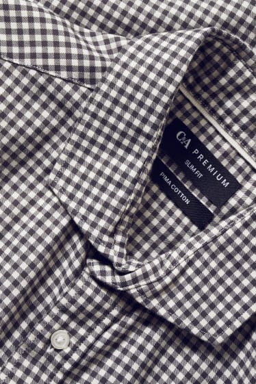 Home - camisa - slim fit - cutaway - Flex - LYCRA® - blanc/negre