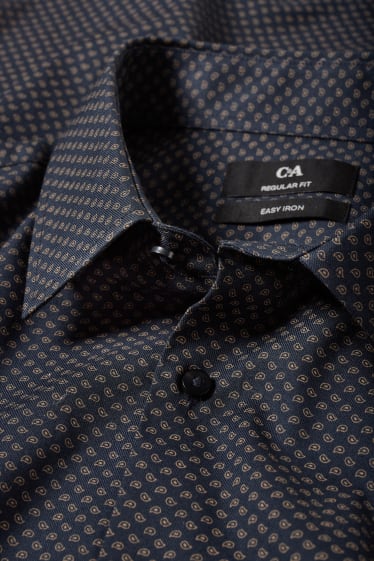 Men - Business shirt - regular fit - Kent collar - easy-iron - recycled - dark gray