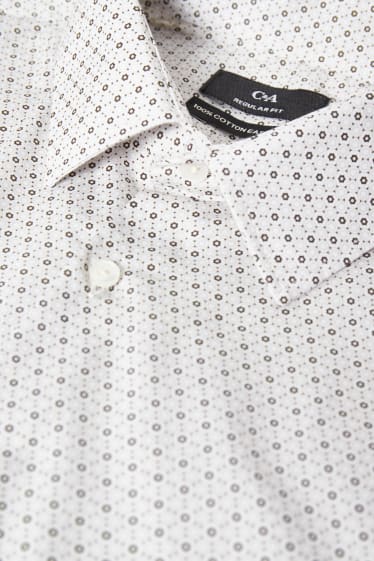 Pánské - Business košile - regular fit - kent - snadné žehlení - bílá/béžová