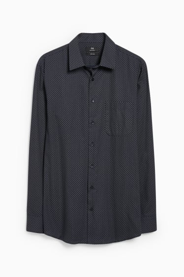 Hombre - Camisa - regular fit - kent - de planchado fácil - reciclada - gris oscuro