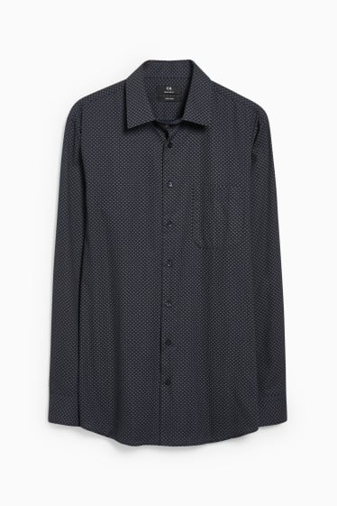 Men - Business shirt - regular fit - Kent collar - easy-iron - recycled - dark gray