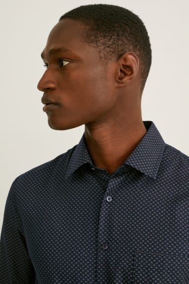 Men - Business shirt - regular fit - Kent collar - easy-iron - recycled - dark gray