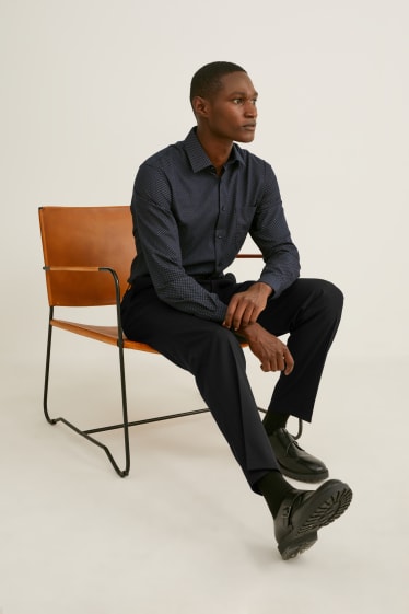 Men - Business shirt - regular fit - Kent collar - easy-iron - recycled - dark gray