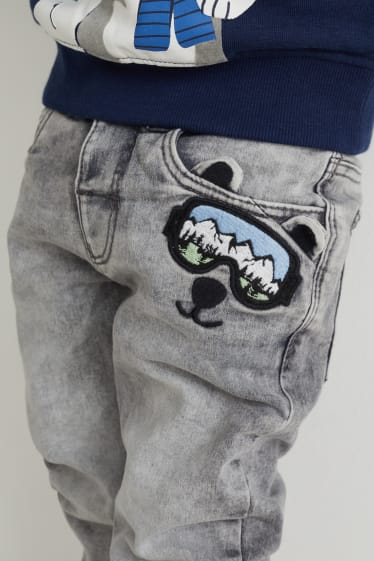 Kinderen - Slim jeans - thermojeans - grijs