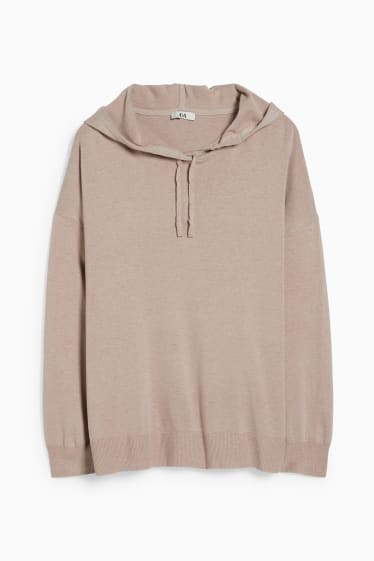 Damen - Kapuzenpullover - taupe