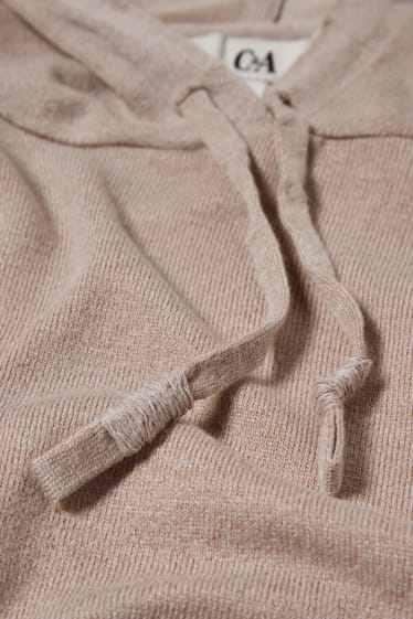 Damen - Kapuzenpullover - taupe