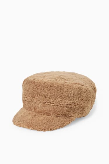 Femmes - Casquette en peluche - marron