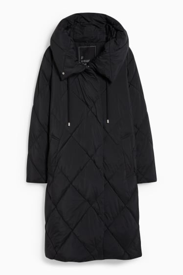 Femmes - Manteau matelassé à capuche - noir