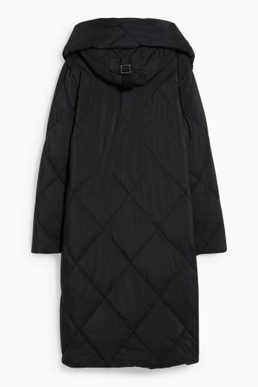 Femmes - Manteau matelassé à capuche - noir