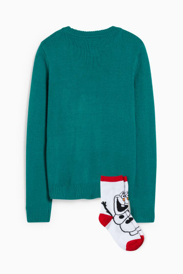 Kinder - Set - Disney - Pullover und Socken - 2 teilig - Glanz-Effekt - grün