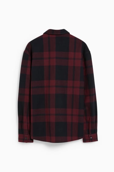 Men - CLOCKHOUSE - shirt - relaxed fit - Kent collar - check - red / black