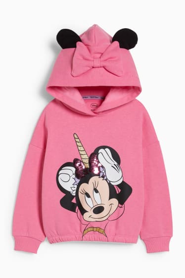 Dětské - Minnie Mouse - mikina s kapucí - růžová