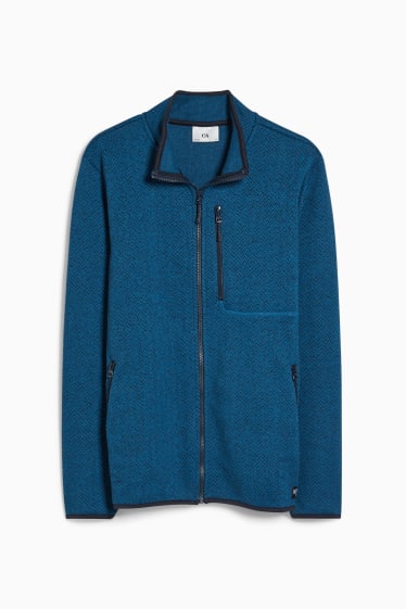 Herren - Sweatjacke - blau / schwarz