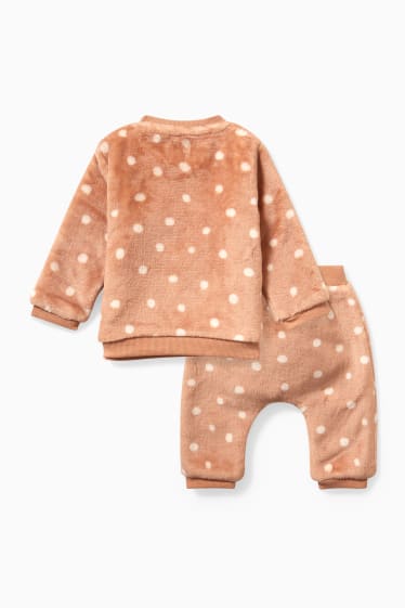 Baby: meisjes - Baby-outfit - 2-delig - lichtbruin