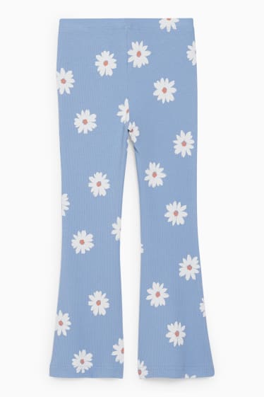 Children - Leggings - floral - blue