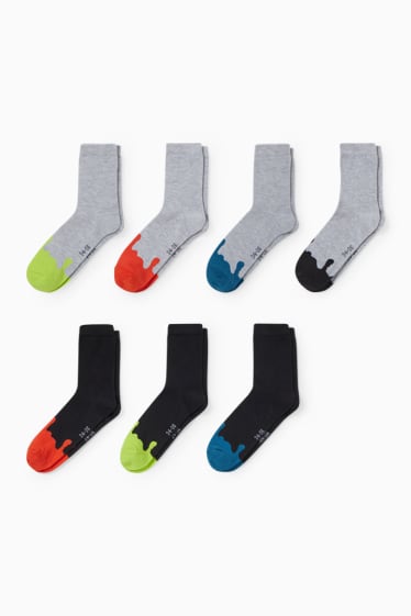 Enfants garçons - Lot de 7 paires - chaussettes - noir