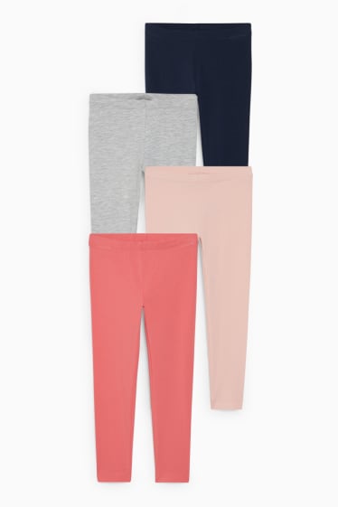 Kinderen: meisjes - Set van 4 - legging - licht grijs-mix